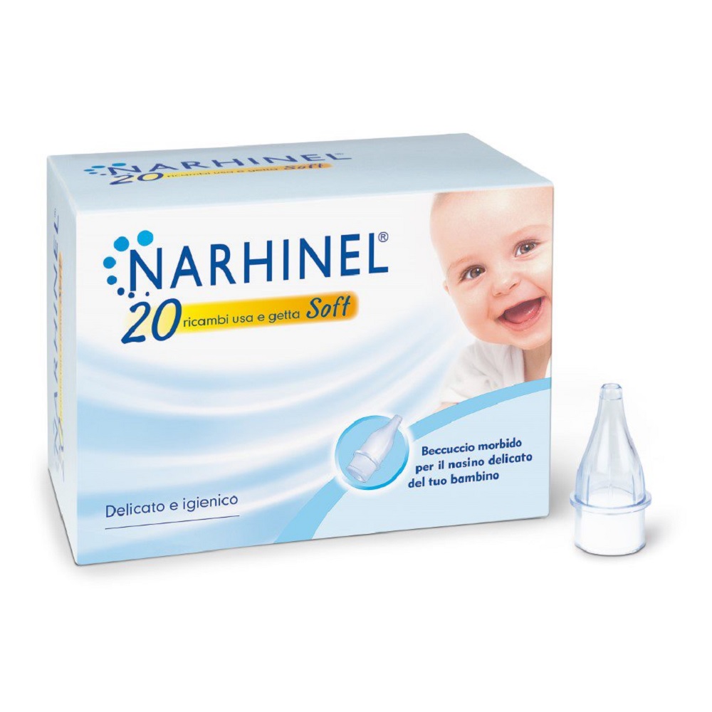 Narhinel 20 Ricambi per Aspiratore Nasale Neonati e Bambini con Filtro  Assorbente Usa e Getta Soft