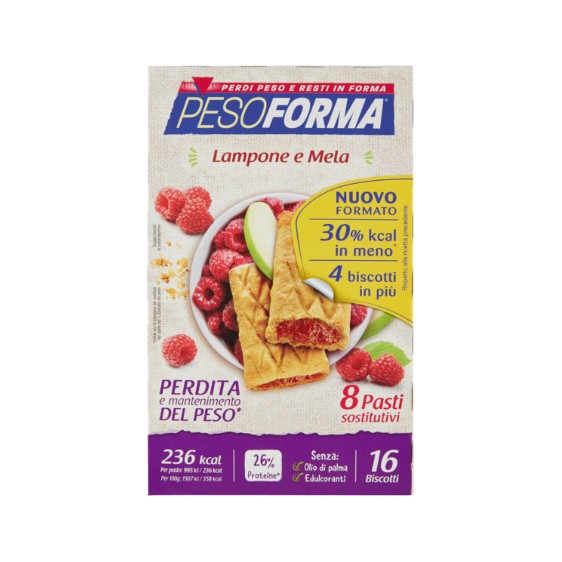 PESOFORMA BISCOTTI LAMPONE E MELA 16PZ