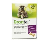 Drontal Multi aroma Carne per cani fino a 10kg 2 compresse