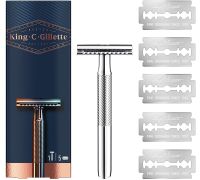 King C. Gillette Rasoio + 5 Lamette di Ricambio