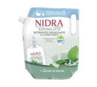 Nidra Saponelatte Liquido Detergente Igienizzante Antibatterico Con Estratto Di Salvia Ricarica 1 litro