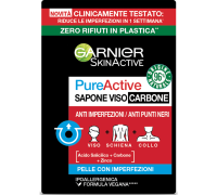 Garnier Skin Active Skin Pure Sapone Viso al Carbone per pelle con imperfezioni 100 grammi