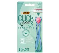 Bic Rasoio Click 3 Soleil Sensitive + 2 Testine di ricambio