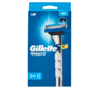 Gillette Mach3 Turbo 1 Manico + 2 testine di ricambio