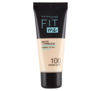 Maybelline New York Fit Me matte + poreless 100 warm ivory fondotinta finish opacizzante 30ml