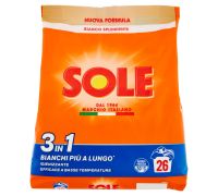 Sole detersivo lavatrice in polvere 3 in 1 bianco splendente 26 lavaggi 1,300kg