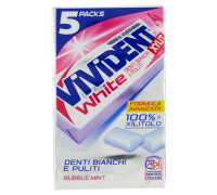 Vivident Xylit white bubble mint chewing gum 5 packs x 67,5 grammi