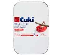 Cuki Conserva e Cuoce vaschette alluminio 6 porzioni con coperchi e manici 2 pezzi