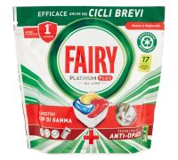 Fairy Platinum Plus lavastoviglie detersivo per piatti anti-opaco limone 17 capsule 264 grammi