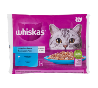 Whiskas Selezione Pesce bocconcini con salmone e con tonno in gelatina per gatto 4 x 85 grammi