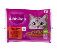 Whiskas Selezione Gustosa bocconcini con manzo e con pollo in salsa per gatto 4 x 85 grammi