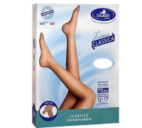 Sauber linea classica 13-17 mmhg collant microrete a punta aperta 70 denari colore medio taglia 3