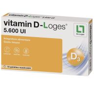 Vitamin D-Loges 5.600 UI integratore per ossa e sistema immunitario gusto limone 15 gelatine masticabili