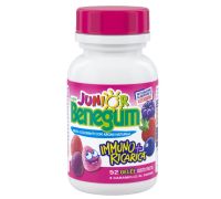 Benegum Junior Immuno + Ricarica integratore di vitamine gusto frutta 52 caramelle gelée