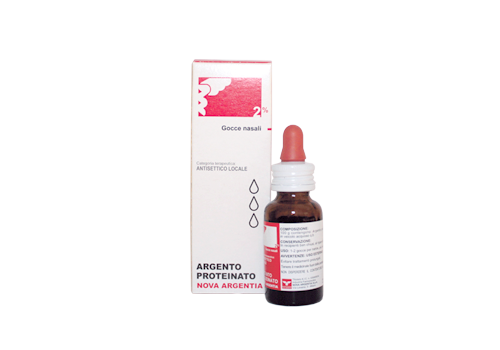 Argento Proteinato Nova Argentia 2% antisettico adullti gocce nasali e auricolari 10ml