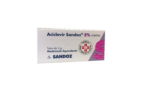 Aciclovir Sandoz 5% herpes labiale crema 3 grammi