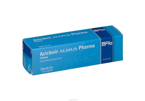 Aciclovir Almus Pharma 5% herpes labiale crema 3 grammi 