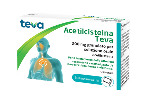 Acetilcisteina Teva 200mg mucolitico 30 bustine