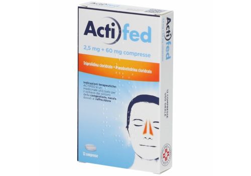 Actifed decongestionante per il raffreddore 12 compresse 2,5mg+60mg