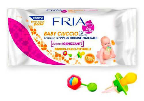 Fria Baby Ciuccio Salviettine Igienizzanti Biberon-Ciucci-Tettarelle 12 salviette