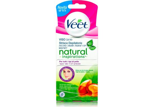 Veet Natural Inspirations Strisce Depilatorie Viso con Olio di Argan 16 Strisce