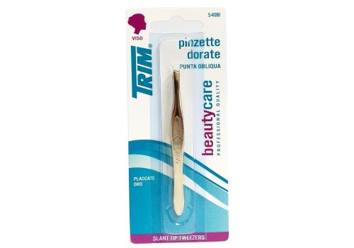 Trim Pinzetta Ciglia Punta Obliqua 5-40BI Color Oro