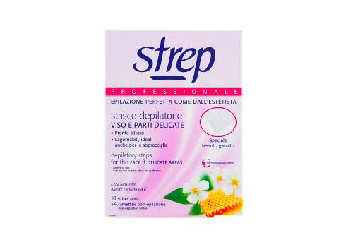 Strep Professionale Strisce Depilatorie Viso e Parti Delicate 10 Strisce