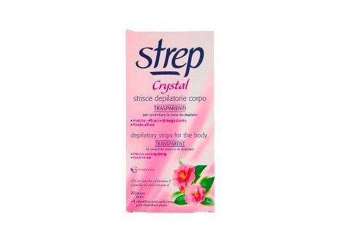 Strep Crystal Strisce Depilatorie Corpo Trasparenti 20 Strisce + 4 Salviettine Post-Epilazione