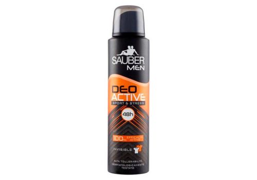 Sauber Men DeoActive Sport&Stress 48H Invisible Deodorante Spray 150ml