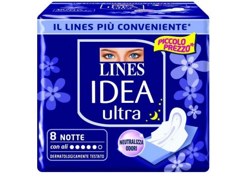 Lines Idea Ultra Notte con Ali 8 Assorbenti