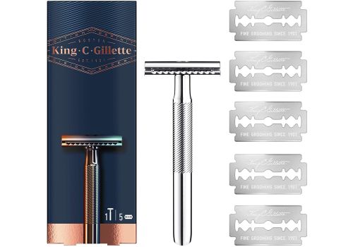 King C. Gillette Rasoio + 5 Lamette di Ricambio