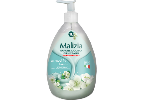 Malizia Sapone Liquido Igienizzante Con Antibatterico Muschio Bianco 1 litro