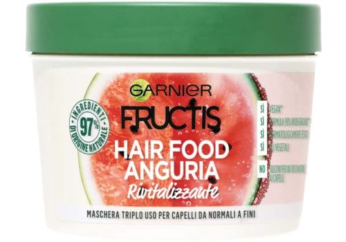 Garnier Fructis Hair Food Anguria Rivitalizzante Maschera Triplo Uso per Capelli da Normali a Fini 390ml