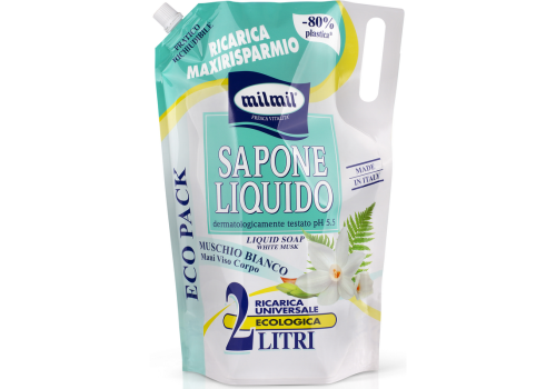 Mil Mil Sapone Liquido Muschio Bianco Ricarica 2 litri