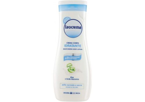 Leocrema Crema Corpo Idratante Leggera con Aloe e Acido Ialuronico per Pelle Normale o Secca 400ml