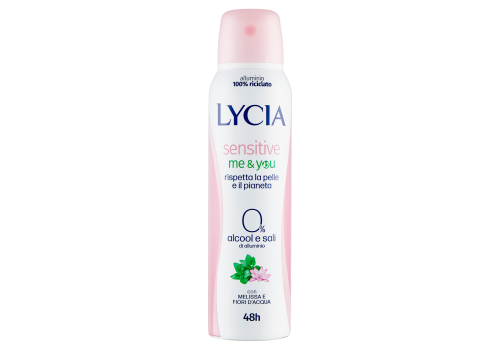 Lycia Sensitive Me&You 48H Senza Sali d'Alluminio con Melissa e Fiori d'Acqua Deodorante Spray 150ml