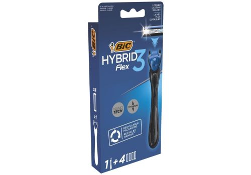 Bic Hybrid 3 Flex 1 manico + 4 Testine di ricambio