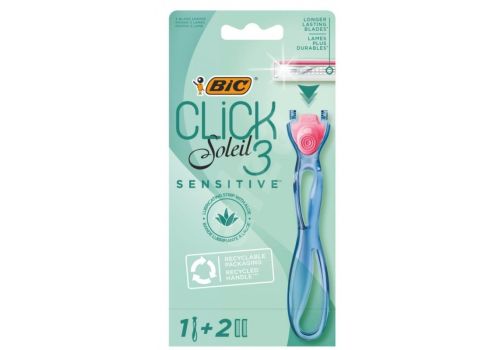 Bic Rasoio Click 3 Soleil Sensitive + 2 Testine di ricambio