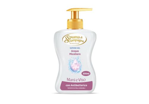 Spuma di Sciampagna Sapone Gel Acqua Micellare Mani e Viso con Antibatterico 300ml