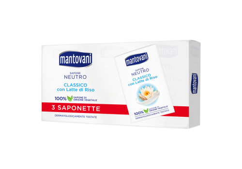 Mantovani Saponetta Neutra Classica con Latte di Riso 3x90 Grammi