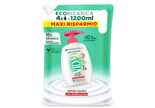 Vidal Sapone Liquido Antibatterico per le mani Ricarica 1200ml