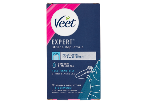 Veet Expert Strisce Depilatorie Ascelle e Bikini Pelli Sensibili 16 Strisce