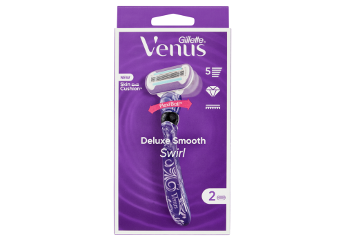 Gillette Venus Rasoio Deluxe Smooth Swirl a 5 Lame + 2 Testine di ricambio