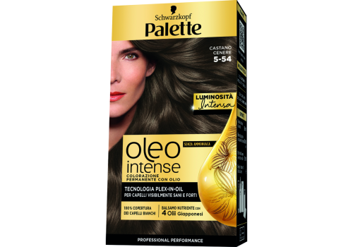 Palette Oleo Intense Colorazione Permanente con Olio Senza Ammoniaca 5.54 Castano Cenere