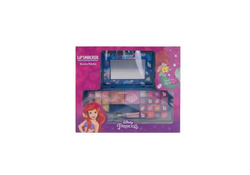 Lip Smacker Disney Princess Ariel Palette per il trucco viso con 16 lucidalabbra + 2 fard in polvere + 12 colori in crema