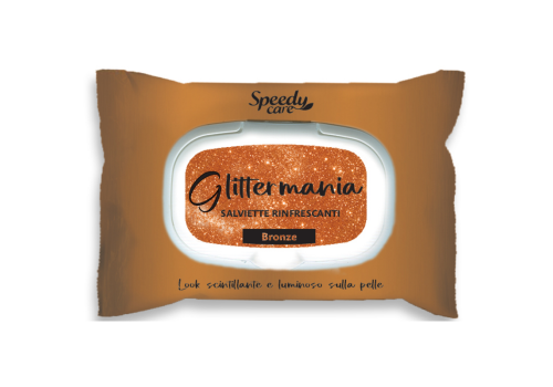 Salviette Glitter Mania Bronze Rinfrescanti 15pz