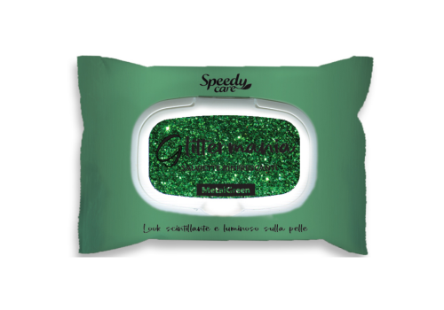 Salviette Glitter Mania Metal Green Rinfrescanti 15pz