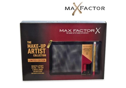 Max Factor Kit Labbra Rossetto Lipfinity + Top Coat 335 Just In Love e Matita Labbra Colour Elixir 50 Magenta Pink