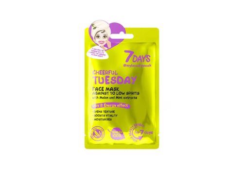 7Days Maschera Viso In Tessuto Cheerful Tuesday Day 2 Energy Effect 1 pezzo