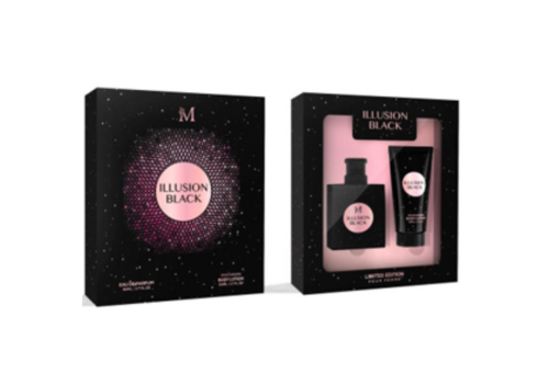 Illusion Black Pour Femme Set con Eau De Parfum 50ml + Lozione Corpo Idratante 50ml